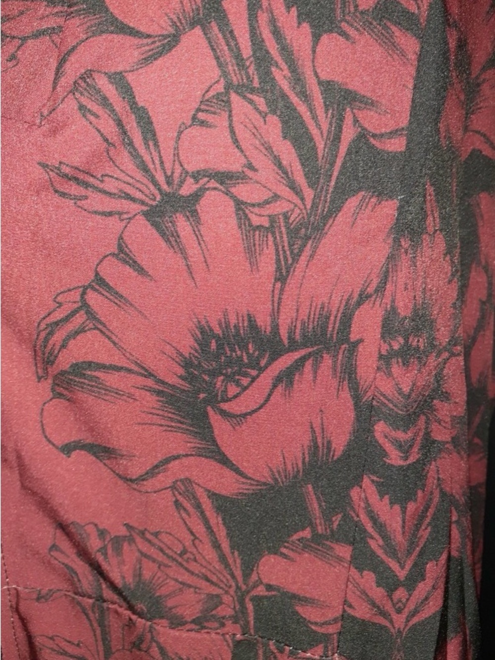 City Chic Front Zip Tunic Dress red black Botanical M/18 NWT - Picture 4 of 6